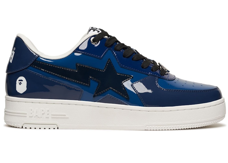 A Bathing Ape Bape Sta Icon Low Navy Blue Patent Uomo 1K80 191 308 NVY 1K80 291 308 NVY 001FWK801308M NVY IT