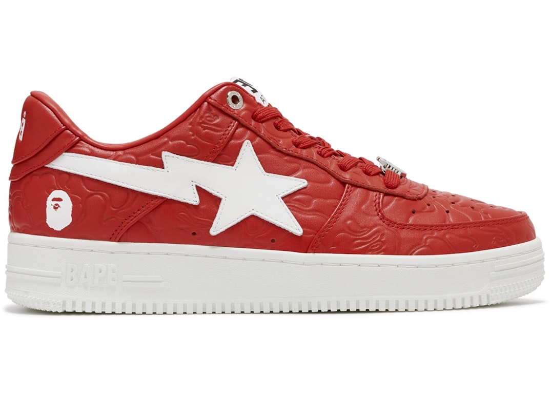 Pre-owned Bape A Bathing Ape  Sta Low #3 Line Camo Red In Red/white