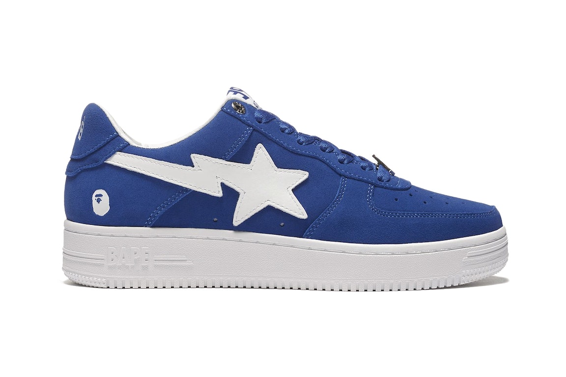 Pre-owned Bape A Bathing Ape  Sta Low Blue Suede In Blue/blue/white