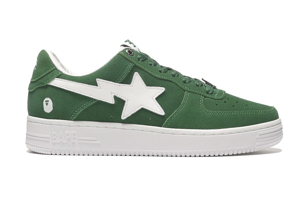 Pre-owned Bape A Bathing Ape  Sta Low Green Suede In Green/green/white