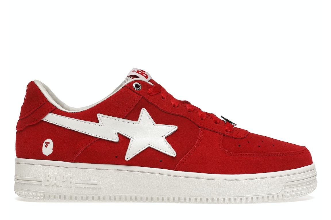 Pre-owned Bape A Bathing Ape  Sta Low Red Suede In Red/red/white