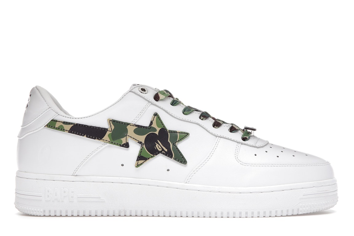 Pre-owned Bape A Bathing Ape  Sta Low White Abc Camo Green (2021) In White/white/green