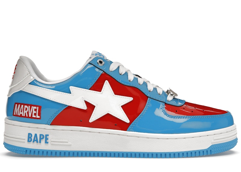 人気商品超目玉　目玉商品 新品 A BATHING APE × MARVEL BAPE STA CAPTAIN AMERICA キャプテンアメリカ  US9.5/27.5cm /BAPESTA エイプ マーベル