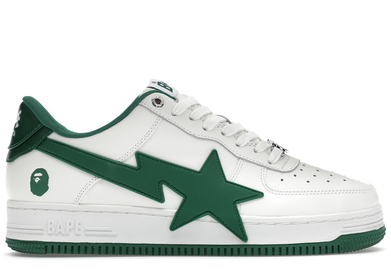 Pre-owned Bape Men's A Bathing Ape  Sta Os #2 Sneakers In White/green