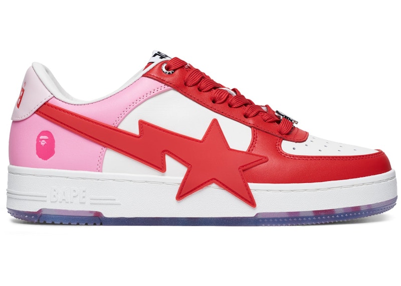 A Bathing Ape Bape Sta OS White Pink Red Men's