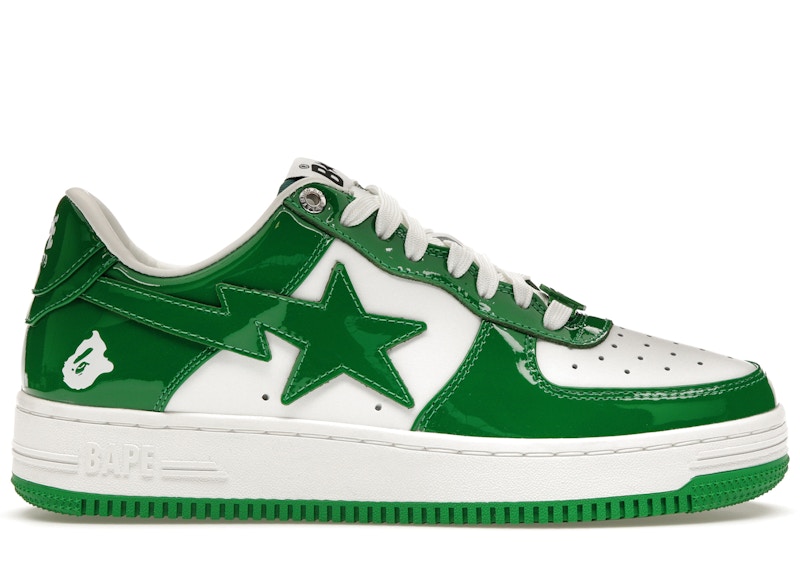 A Bathing Ape Bape Sta Patent Leather Green White - 1I70-291-001