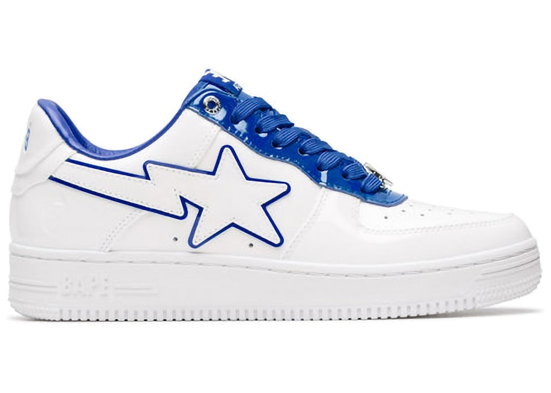 Pre-owned Bape A Bathing Ape  Sta Patent Leather White Blue In White/blue