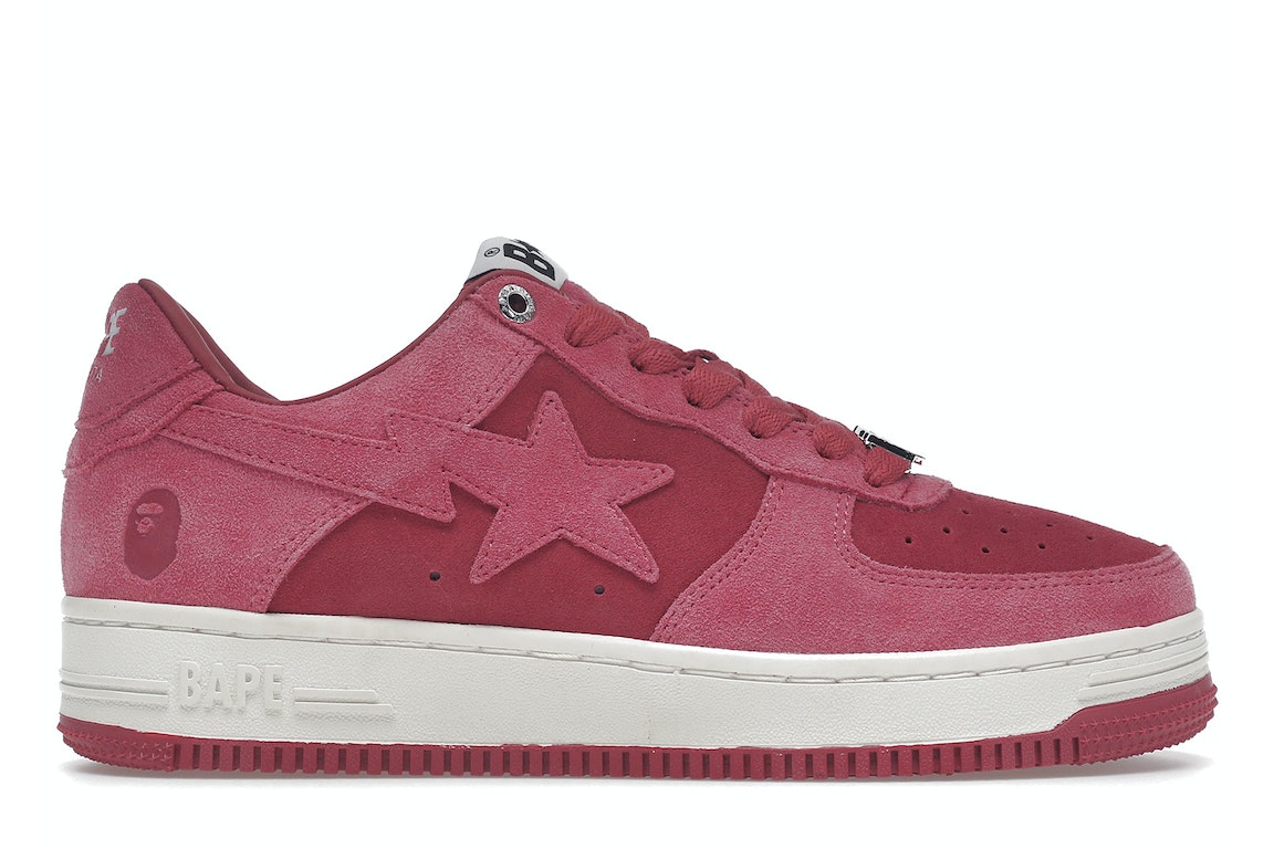 Pre-owned Bape A Bathing Ape  Sta Pink Suede In Pink/white/silver