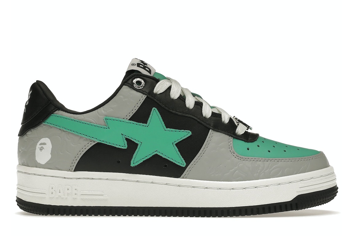 Pre-owned Bape A Bathing Ape  Sta Low Grey Green In White/grey/green
