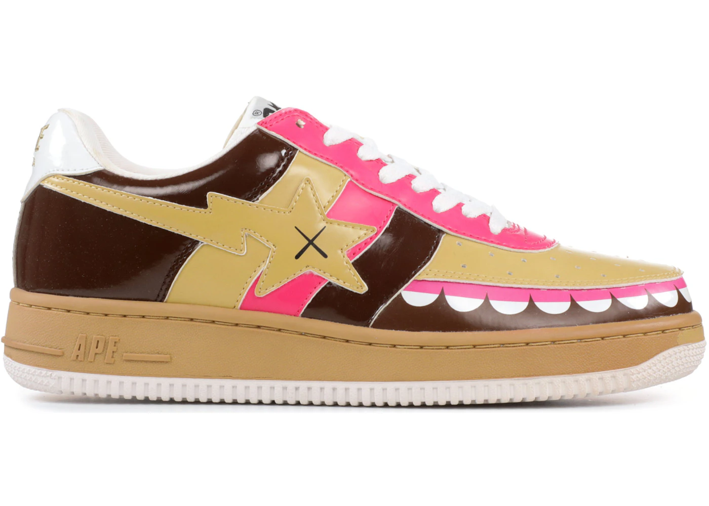 A Bathing Ape Bape Sta Low Kaws Chomper Brown Men's - FS-029 619 - US