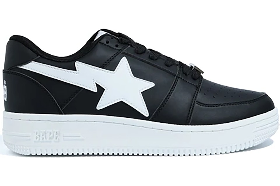 A Bathing Ape Bape Sta Low M1 Black White Men's - 001FWG201010X