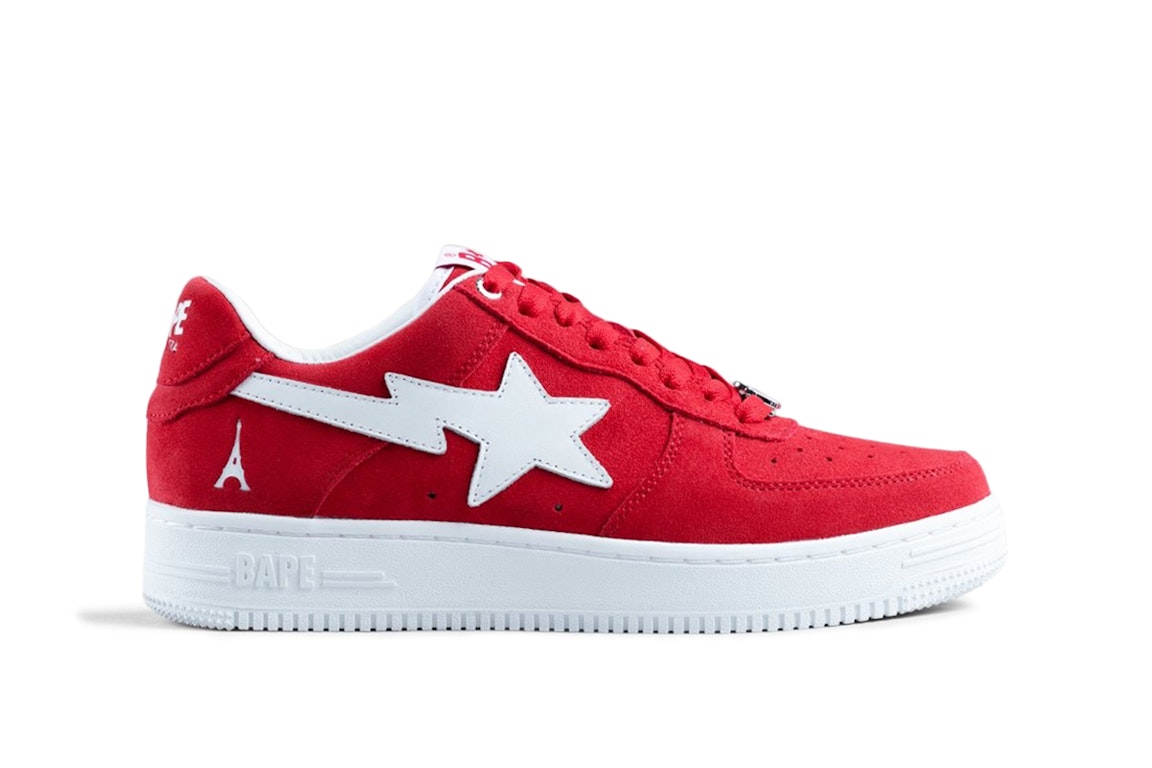 Pre-owned Bape A Bathing Ape  Sta Low Highsnobiety Not In Paris Red In Red/white