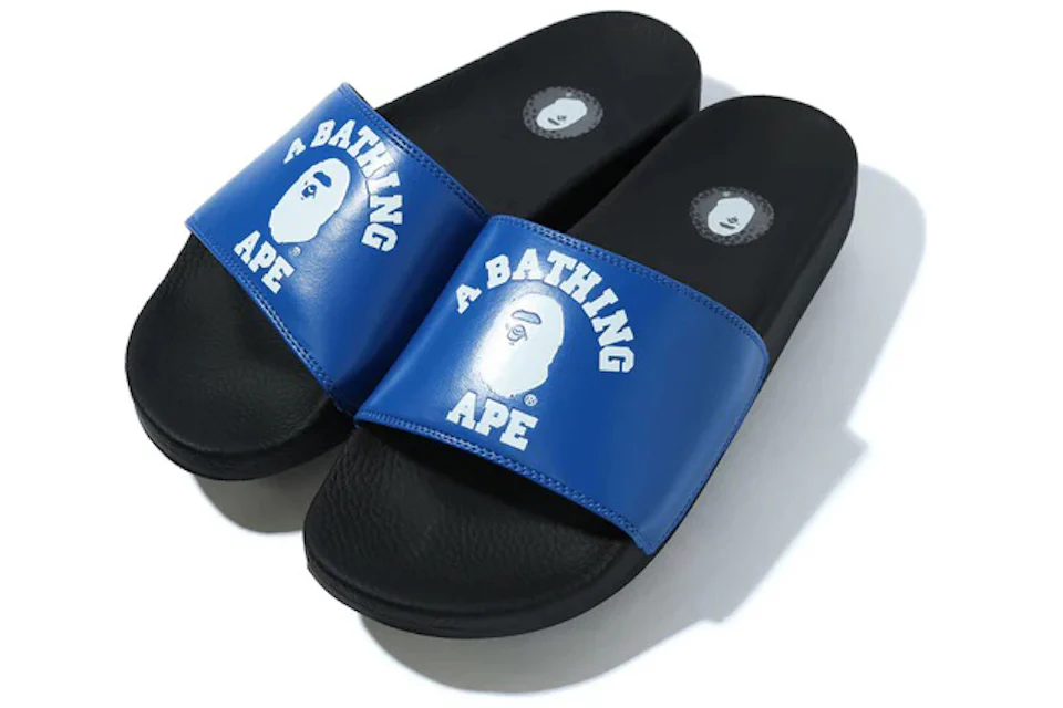 A Bathing Ape College Slide Sandals Blue (FW22)