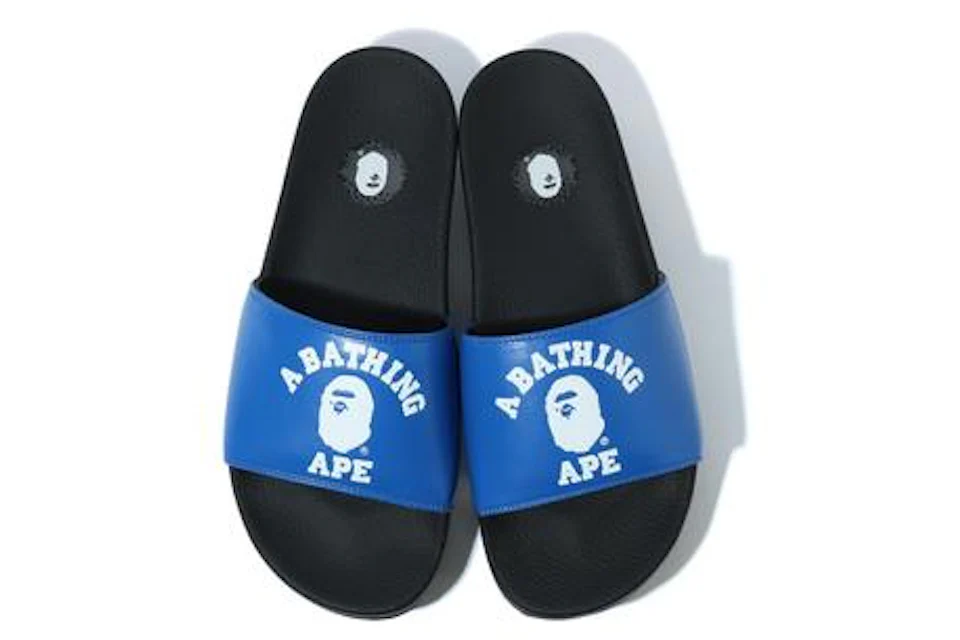 A Bathing Ape College Slide Sandals Blue