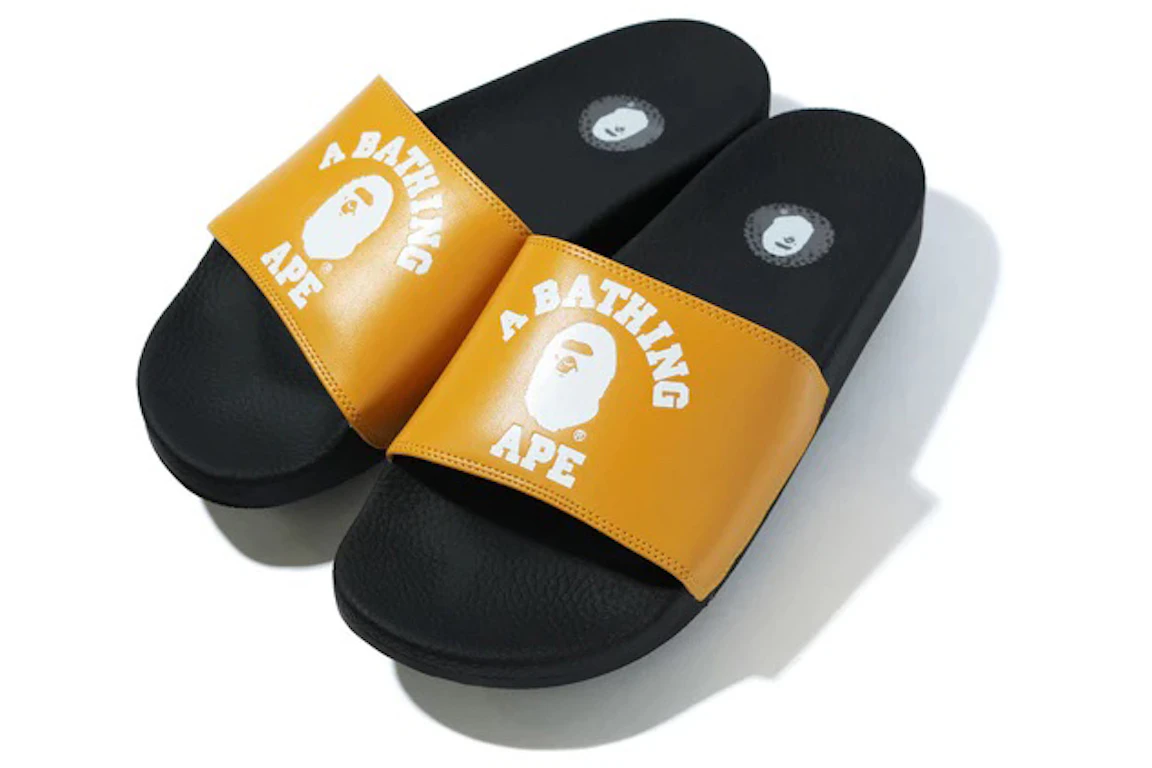 A Bathing Ape College Slide Sandals Yellow (FW22)