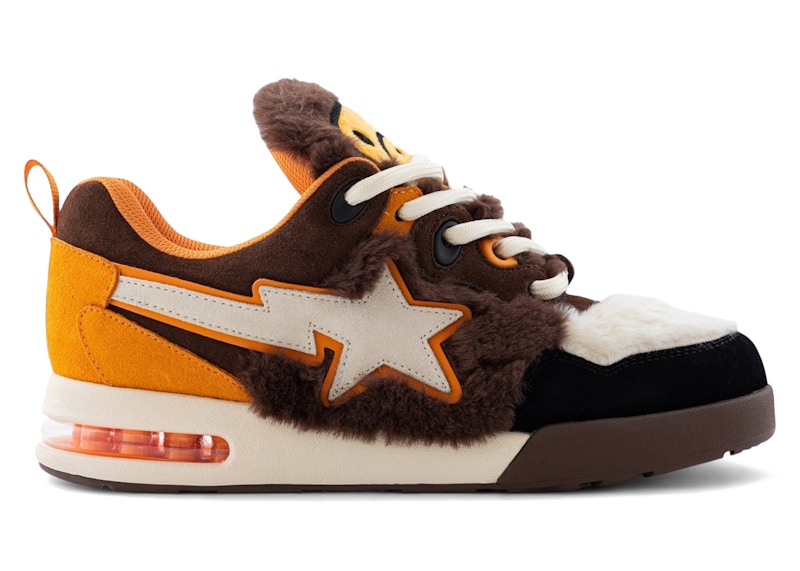 Men's Bape A Bathing Ape Flip Sta Baby Milo Sneakers in Brown/Orange