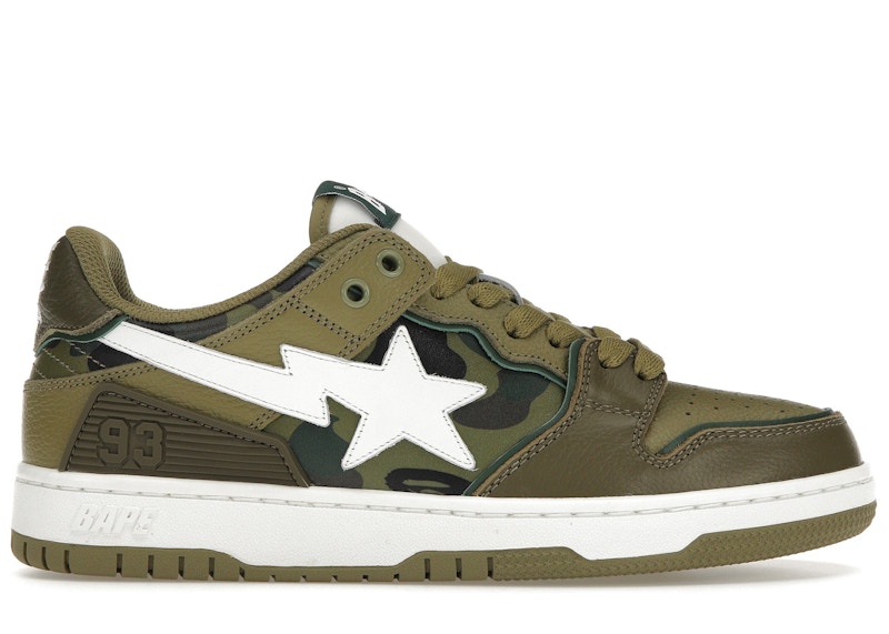 A Bathing Ape Sk8 Sta Olive Drab Green Camo Men's -  1J30-191-026-OLD/001FWJ301026-OLD/001FWJ302026-OLD - US