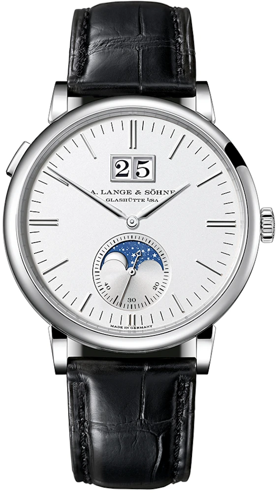 A. Lange & Sohne Saxonia Moon Phase 384.026 - 40mm in White Gold - GB