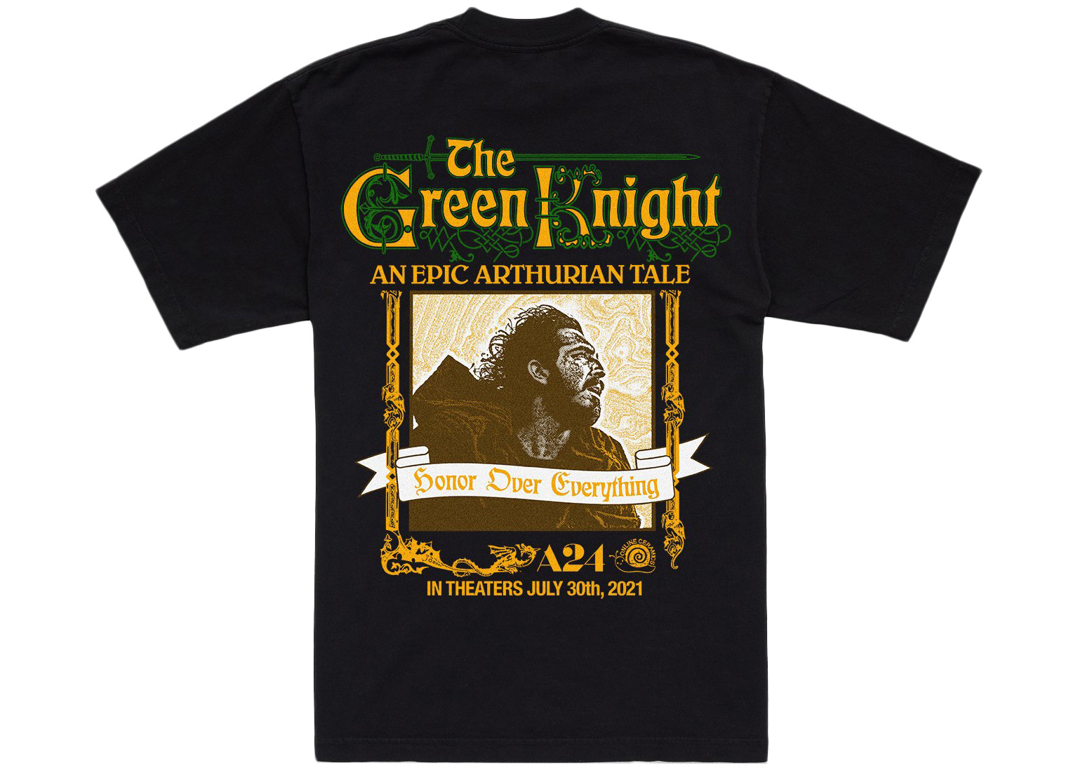 A24 Online Ceramics x The Green Knight Death T-shirt Black Men's