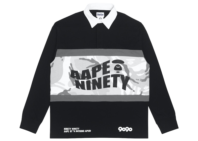 BAPE x 9090 Camo Long Sleeves Rugby Polo Black Men s FW22 US