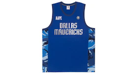 AAPE x NBA Style Ape Face Dallas Mavericks Basketball Tank Top Blue
