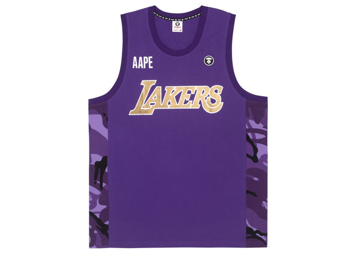 BAPE x NBA Style Ape Face Los Angeles Lakers Basketball Tank Top