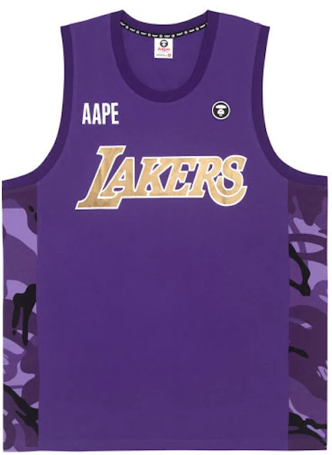 BAPE x NBA Style Ape Face Los Angeles Lakers Basketball Tank Top Purple  Men's - SS22 - US