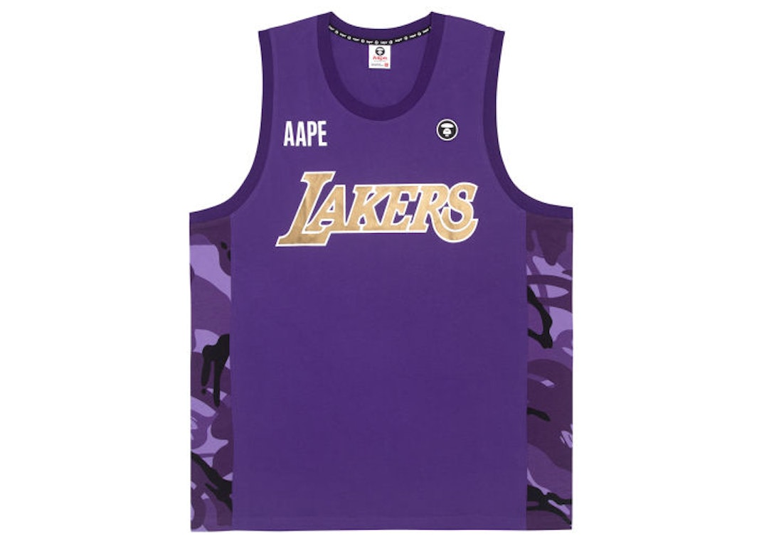 Pre-owned Aape X Nba Style Ape Face Los Angeles Lakers Basketball Tank Top Purple