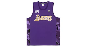 AAPE x NBA Style Ape Face Los Angeles Lakers Basketball Tank Top Purple