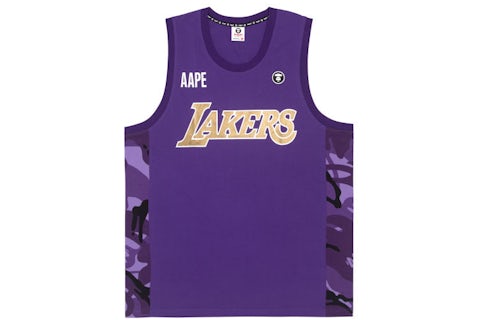 BAPE x NBA Style Ape Face Los Angeles Lakers Basketball Tank Top