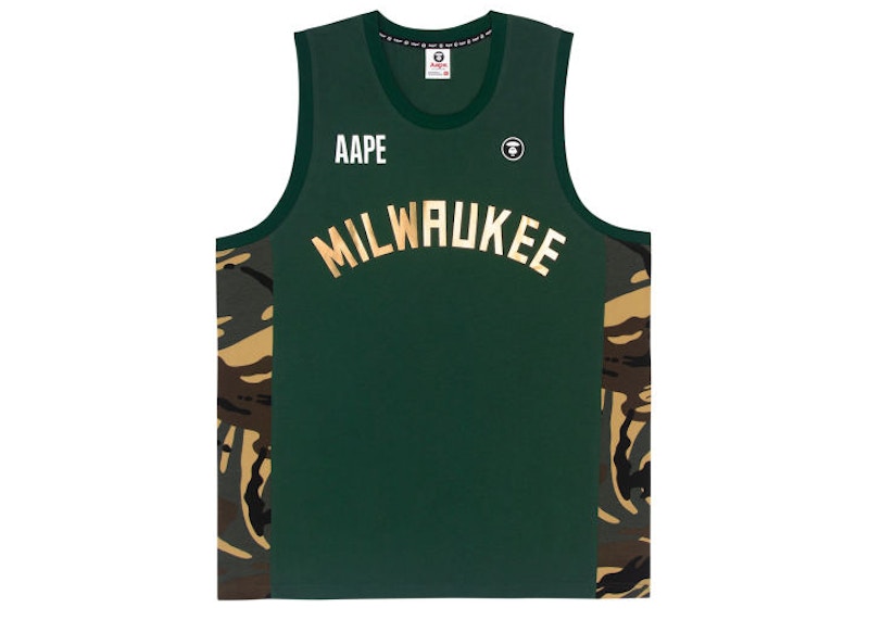 BAPE Double Ape Head Basketball Tank Top Green