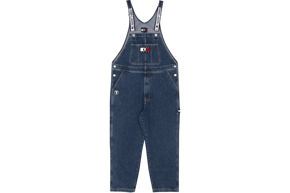 AAPE x Tommy Dungaree Denim Overalls Blue