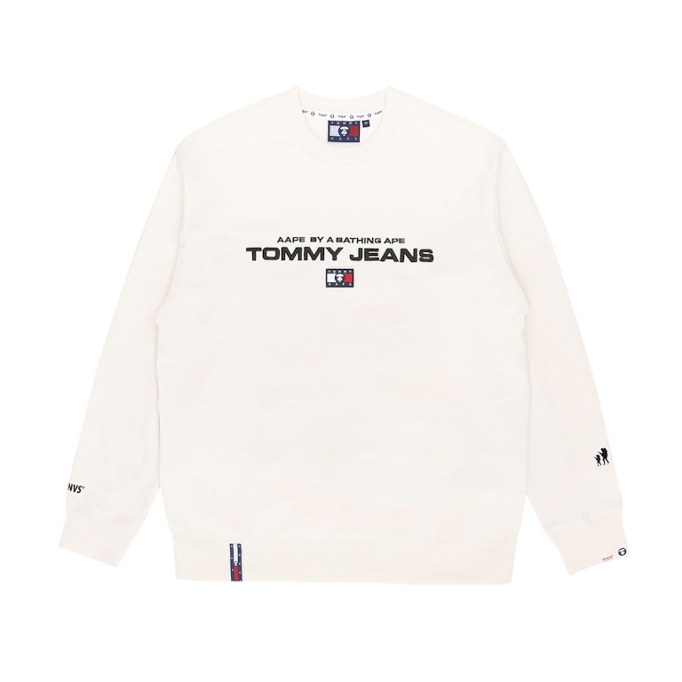 Pre-owned Aape X Tommy Flag Sweatshirt White