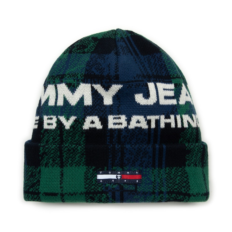 BAPE x Tommy Logo Jacquard Knit Beanie Black - SS22 - US