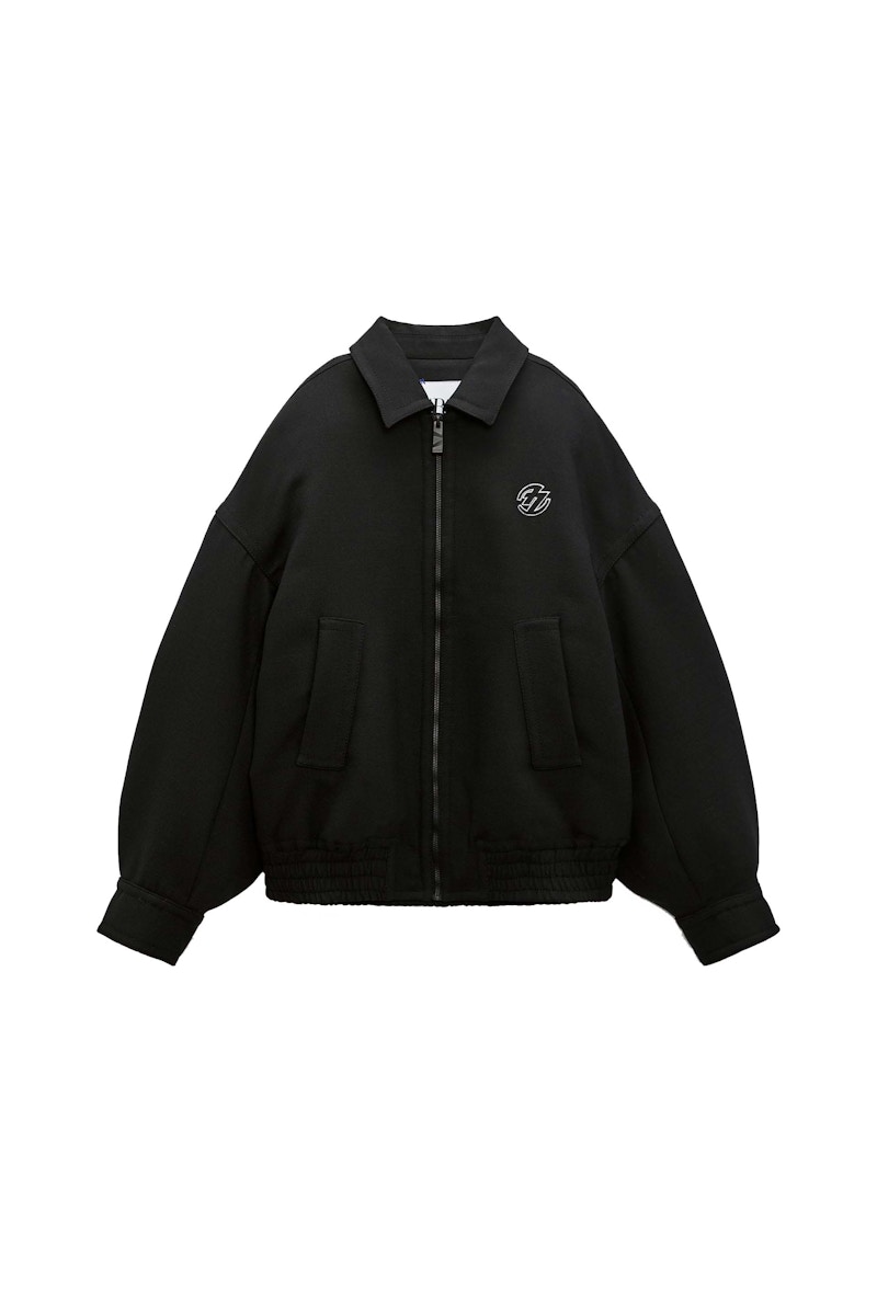 ADER error x Zara Oversized Bomber Jacket Black