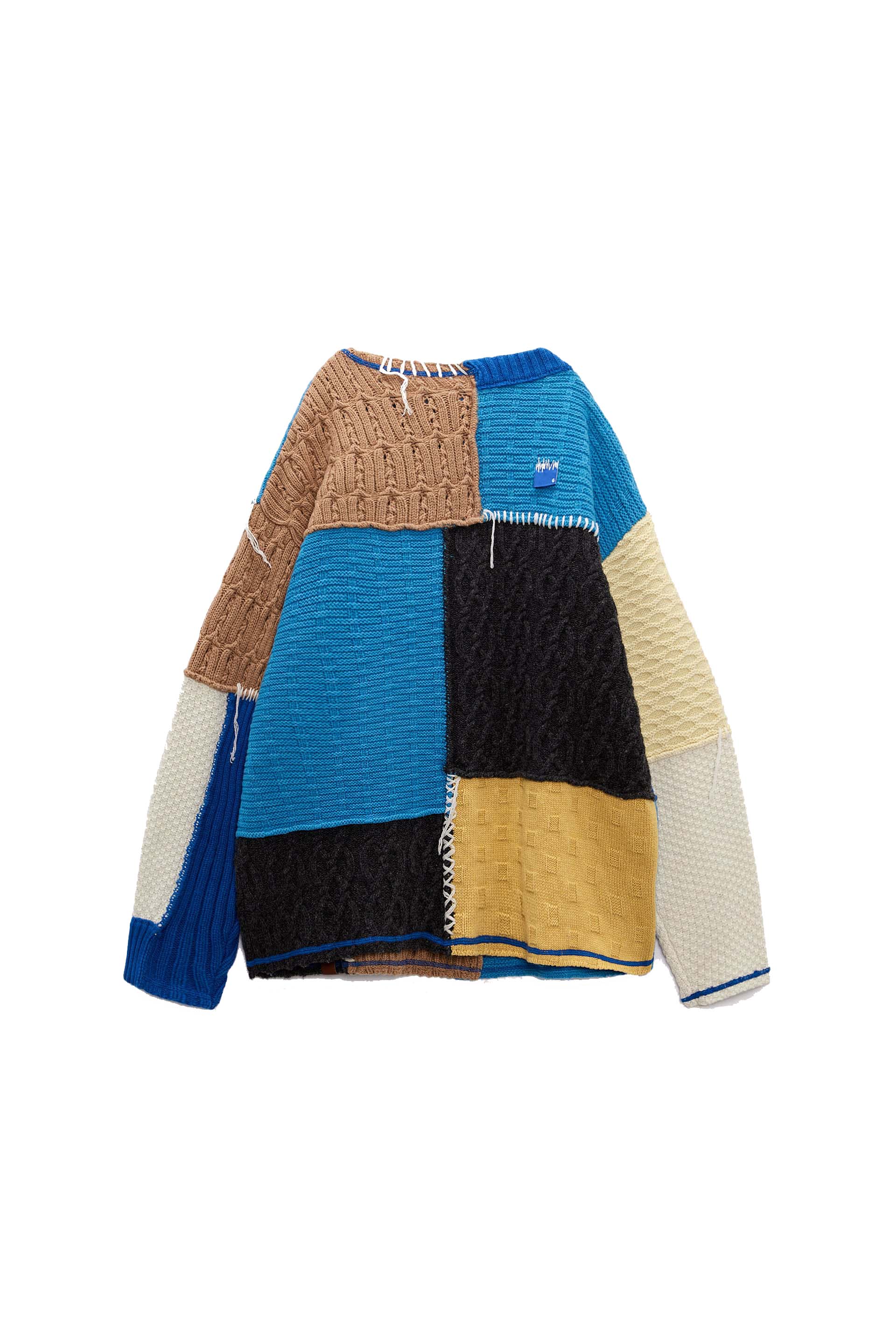 ADER error x Zara Oversized Patchwork Knit Cardigan Multicolored