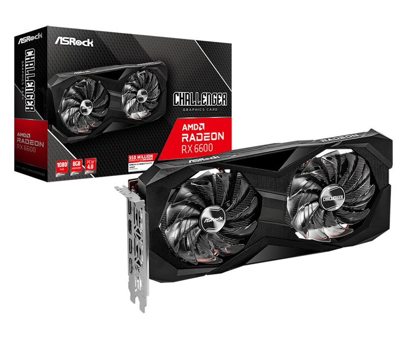 AMD ASROCK Challenger Radeon RX 6600 8GB Graphics Card RX6600 CLD 8G