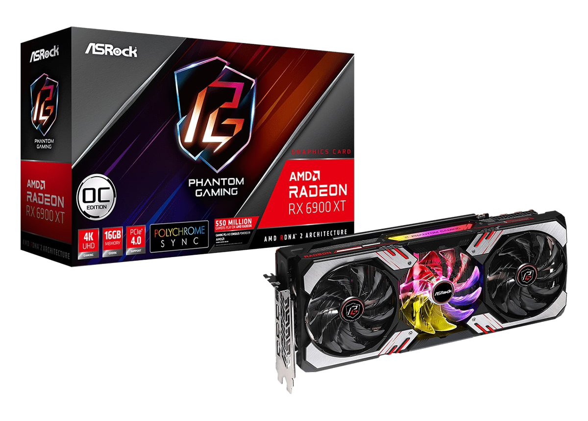 AMD ASROCK Radeon RX 6900 XT Phantom Gaming D 16G OC Graphics Card  (RX6900XT PGD 16GO)