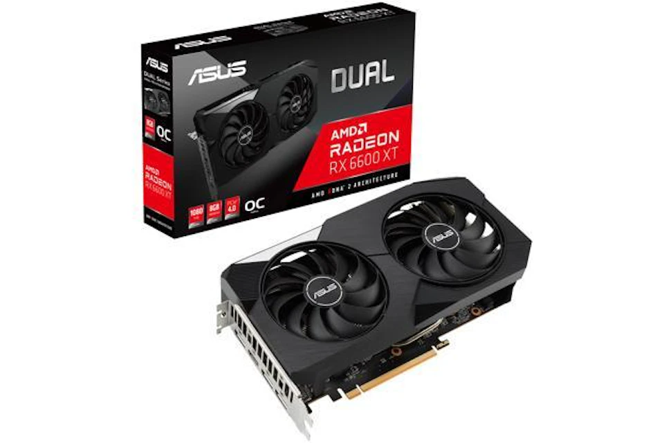 AMD ASUS DUAL Radeon RX 6600 XT 8G Graphics Card (DUAL-RX6600XT-O8G)
