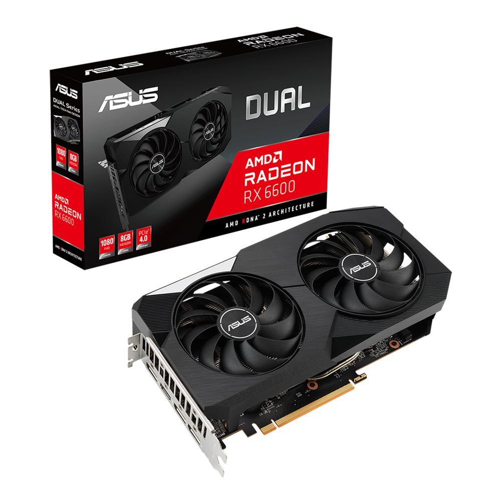 AMD ASUS Radeon RX 6600 Dual Dual-Fan 8GB Graphics Card DUAL
