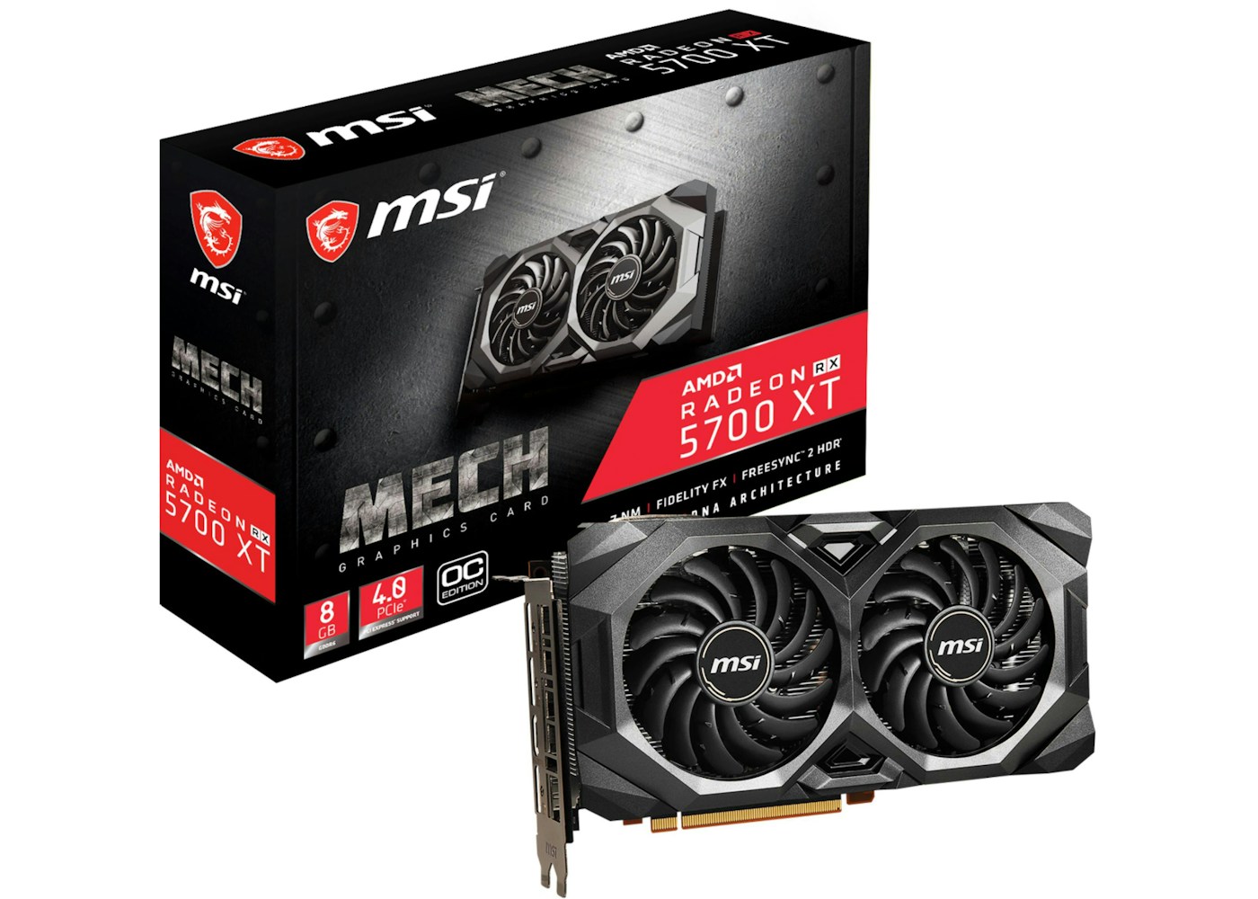 Amd Msi Mech Oc Amd Radeon Rx 5700 Xt Graphics Card Radeon Rx 5700 Xt Mech Oc Bv Black