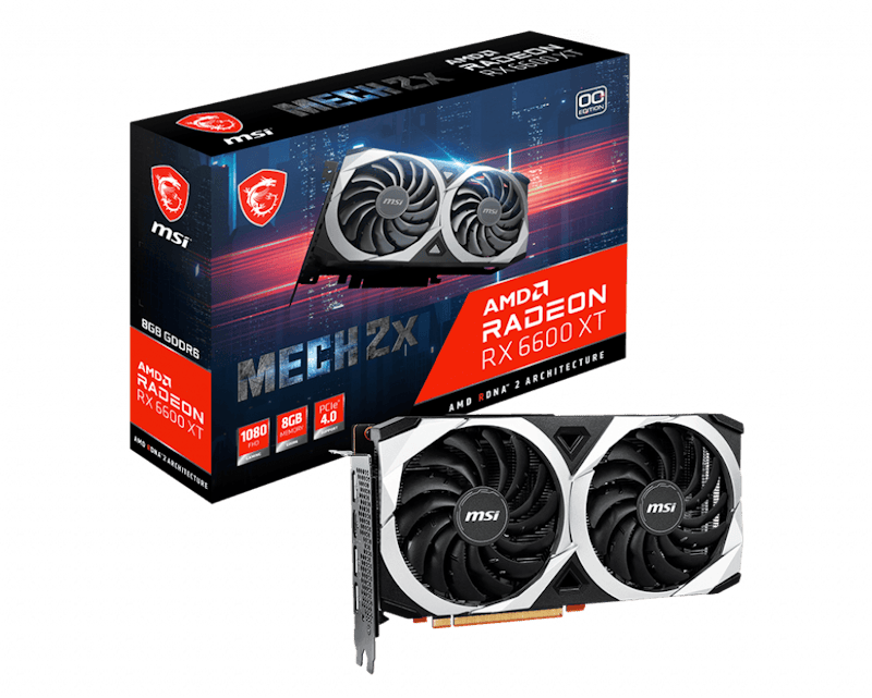 AMD MSI Radeon RX 6600 XT MECH 2X 8G OC Grafikkarte