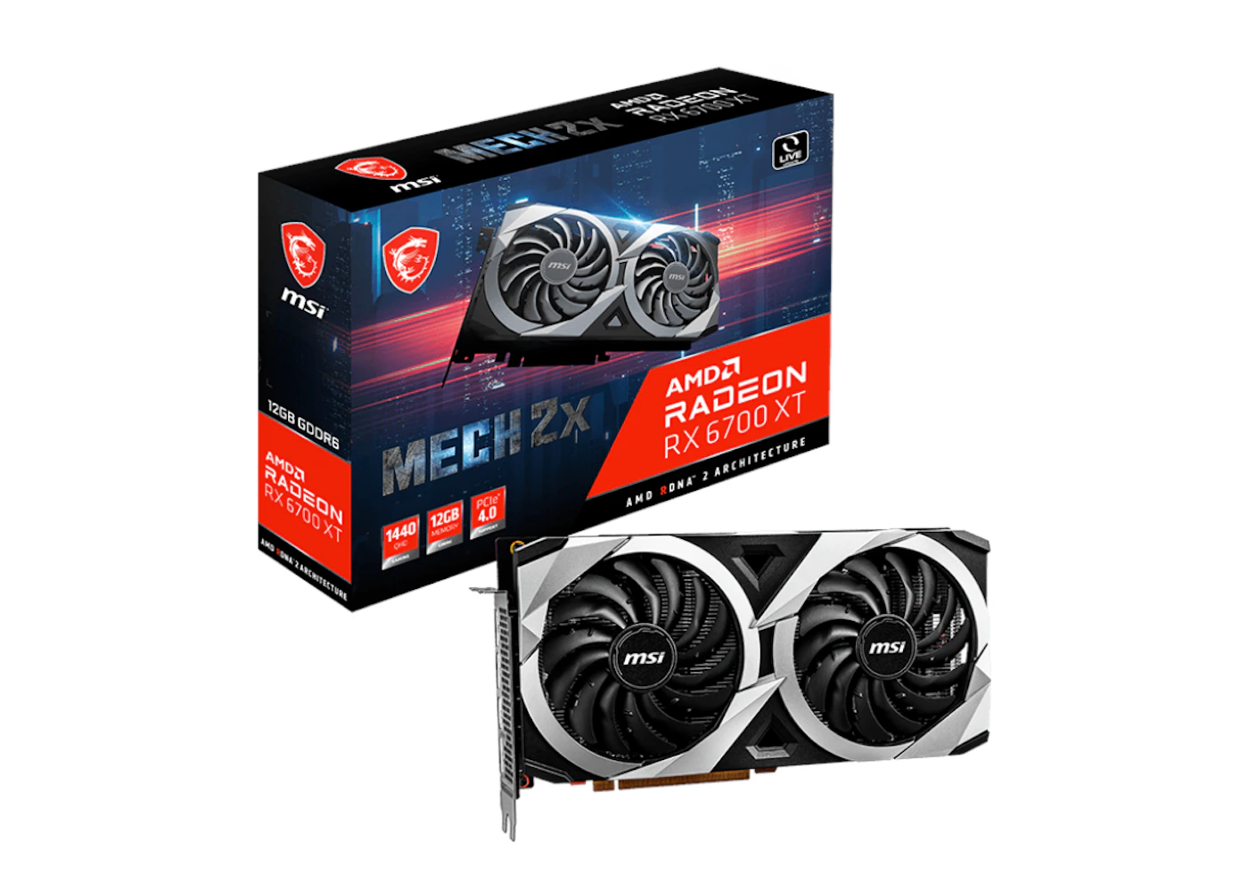 AMD MSI Radeon RX 6700 XT MECH 2X 12GB Graphics Card (Radeon-RX AMD MSI Radeon RX 6700 XT MECH 2X 12GB Graphics Card (Radeon-RX