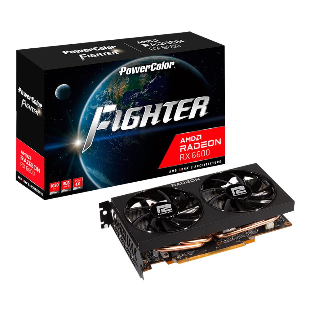 AMD PowerColor Radeon RX 6600 Fighter Dual-Fan 8GB Graphics Card ...
