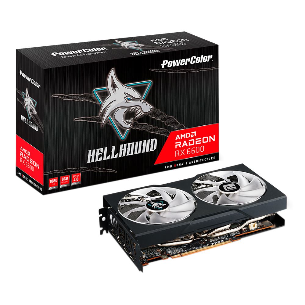 AMD Powercolor Radeon RX 6600 Hellhound Dual-Fan 8GB Graphics Card