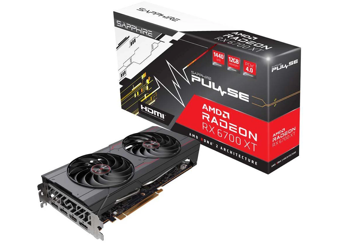 AMD Sapphire Pulse Radeon RX 6700 XT Gaming 12GB Graphics Card (11306 ...