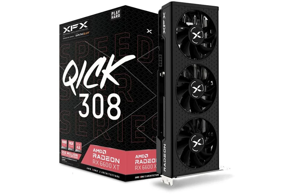 AMD XFX Speedster QICK 308 Radeon RX 6600 XT 8G Black Gaming Graphics Card (RX-66XT8LBDQ / RX-66XT8LBDR)