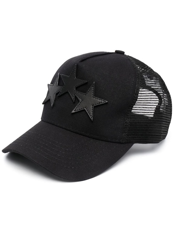 Pre-owned Amiri 3 Star Trucker Hat Black