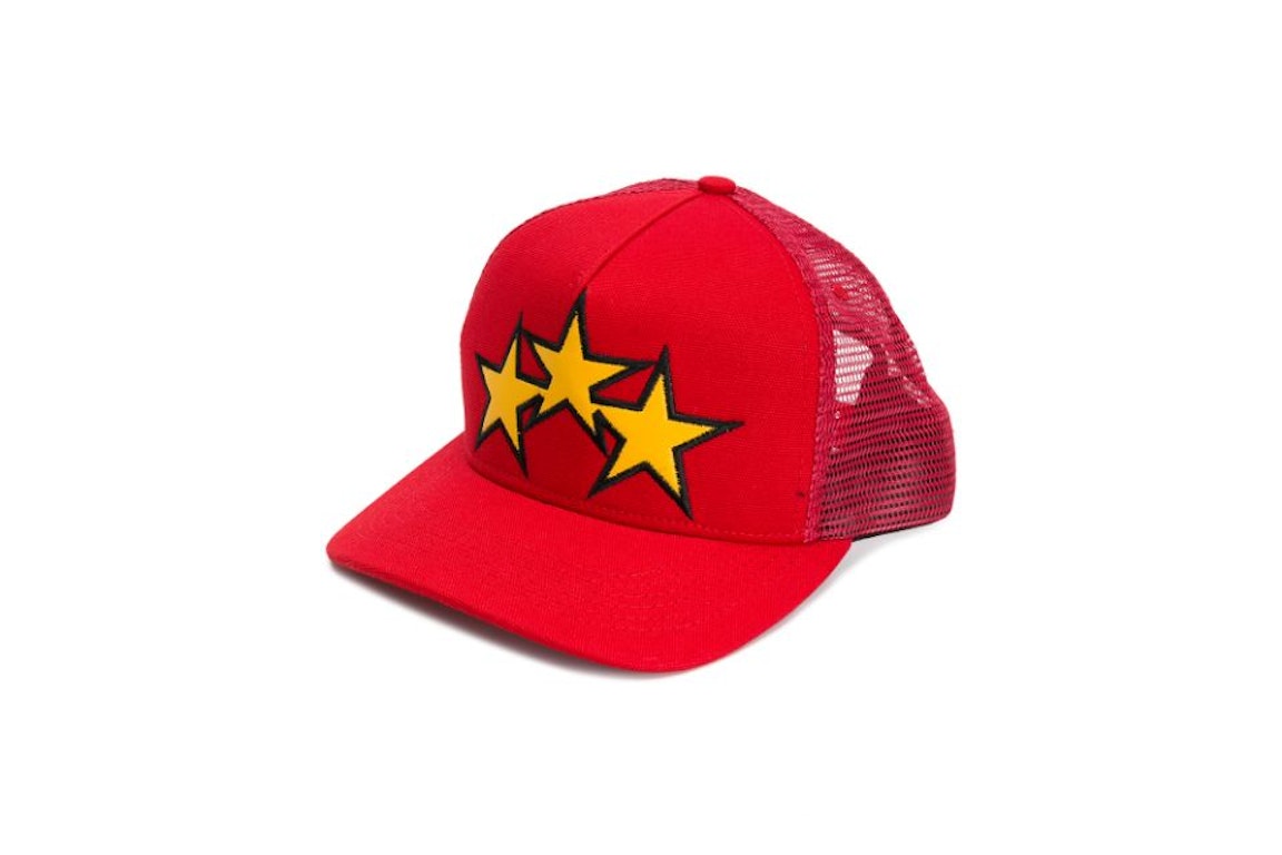 Pre-owned Amiri 3 Star Trucker Hat Red