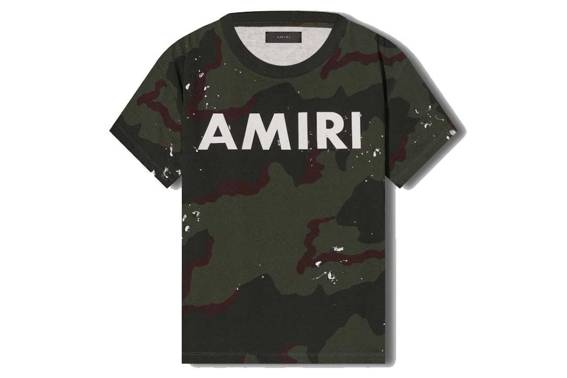 Pre-owned Amiri Army Logo Tee T-shirt Army Green
